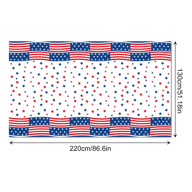 ZB159 USA Flag PE 4th of July Party Decorations Plastic Tablecloth for American Independence Day Party Supplies