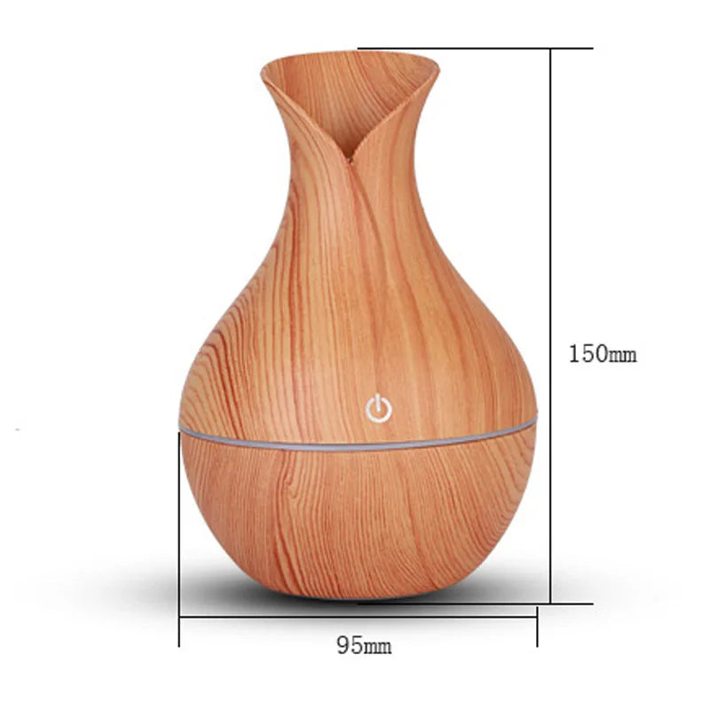 USB Electric Aroma Air Humidifier Wood Ultrasonic Air Humidifier Essential Oil Aromatherapy Cool Mist Maker For Home Office