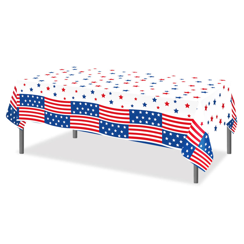 ZB159 USA Flag PE 4th of July Party Decorations Plastic Tablecloth for American Independence Day Party Supplies