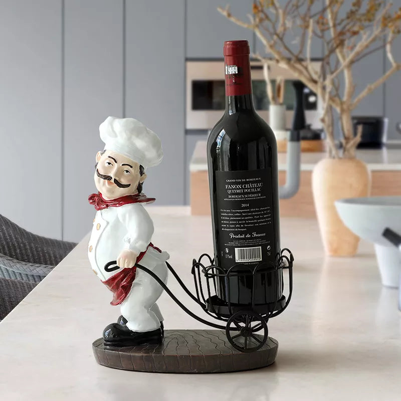 Resin Vertical Chef Wine Rack Dining-Table Bar Living Room Decorations Wine Bottle Holder Nordic Household Goods Accessories