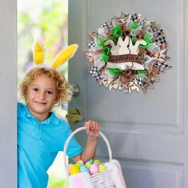 Easter Rabbit Bunny Butt Wreath Door Decorations Easter Spring Outdoor Hanging Kit Easter Decor For Home Door Wreath New 2024