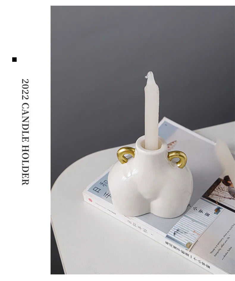 New 2023 Nordic Decor Creative Candle Holders Holiday Decoration Ceramics Candlestick Home Decoration Christmas Home Decoration