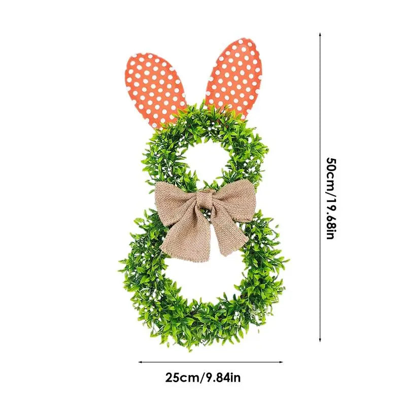 Bunny Wreath Decor Spring Season Decorative Wreath Ornament Easter Party Decorations For Farmhouse Front Easter Decoration 2024