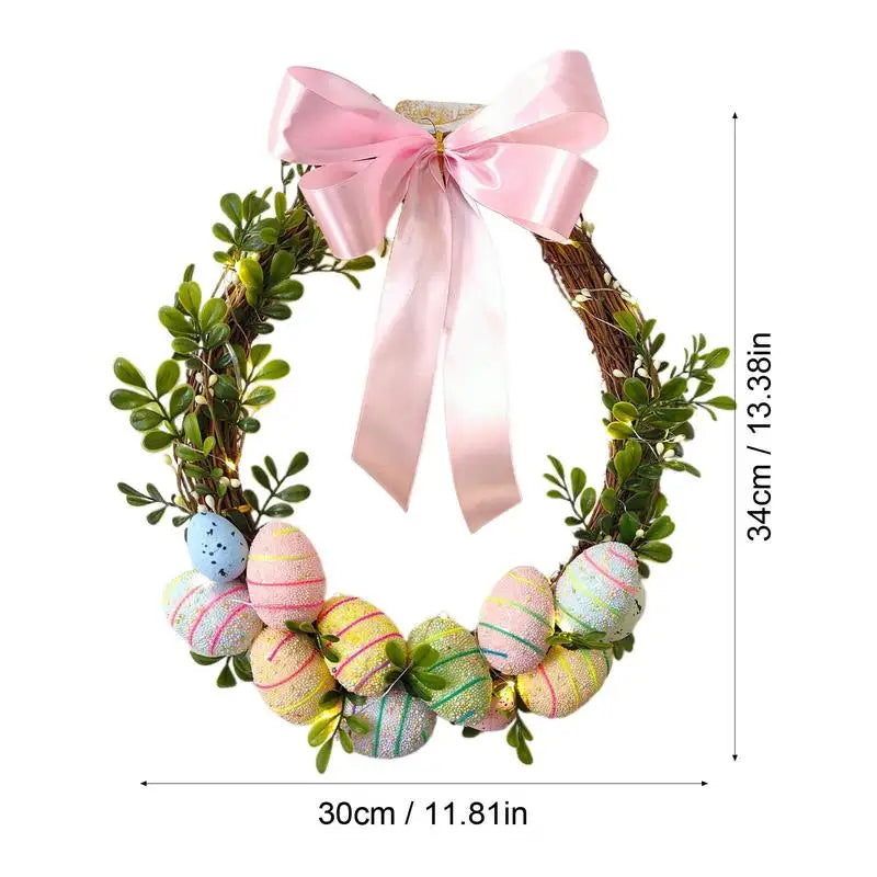 Artificial Easter Flower Easter Holiday Wreath Front Door Decor Farmhouse Rustic Seasonal Home Decor for Wall Porch Fireplace
