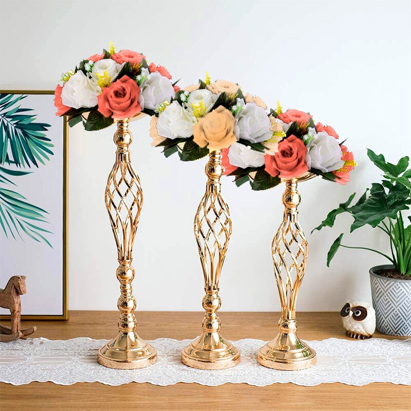 Metal Flowers Vases Stand For Wedding Or Valentine As Party Décor Centerpiece