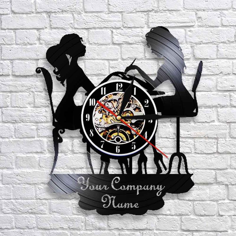 Personalized Vinyl Nail Spa Wall Clock For Custom Salon Business Wall Sign Or A Wall Decor
