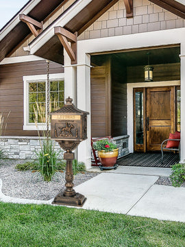 Retro Cast Aluminum Mailbox Security Postal Letter Box with Baffle Door