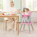 Convertible Baby High Chair With 6-In-1 Adjustable Modes And Removable Tray In Pink