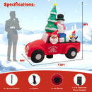 7.7 Feet Long Christmas Inflatable Santa Claus and Reindeer Riding Red Car with Gift Bag and 9 LED White Lights