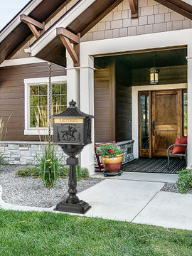 Retro Cast Aluminum Mailbox Security Postal Letter Box with Baffle Door