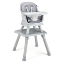 Convertible Baby High Chair With Removable Tray And 6-In-1 Adjustable Modes In Gray