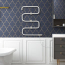 Wall Mounted Towel Shelf with Adjustable Towel Bar and Movable Hooks No Assembly Required