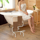 Wall Mounted Towel Shelf with Adjustable Towel Bar and Movable Hooks No Assembly Required