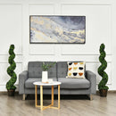 2 Pieces 4 Feet Artificial DÃ©cor Green Boxwood Spiral Tree Set