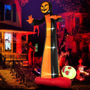 8 Feet Giant Halloween Inflatable Ghost with Built-in LED Lights and Mirror Face