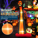 8 Feet Giant Halloween Inflatable Ghost with Built-in LED Lights and Mirror Face