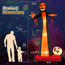 8 Feet Giant Halloween Inflatable Ghost with Built-in LED Lights and Mirror Face