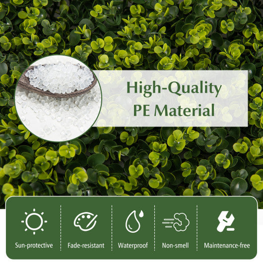 12 Pieces 20 Inch x 20 Inch Artificial Hedge Eucalyptus Panels