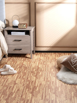 12 Tiles Wood Grain Foam Floor Mats with Borders