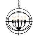 20 Inch 5 Lights Metal Chandelier with Pivoting Interlocking Rings