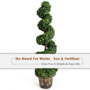 2 Pieces 4 Feet Artificial DÃ©cor Green Boxwood Spiral Tree Set