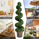 2 Pieces 4 Feet Artificial DÃ©cor Green Boxwood Spiral Tree Set