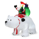 7.7 Feet Long Christmas Inflatable Santa Claus and Reindeer Riding Red Car with Gift Bag and 9 LED White Lights