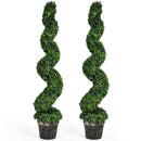 2 Pieces 4 Feet Artificial DÃ©cor Green Boxwood Spiral Tree Set