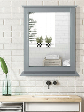 Wall-Mounted Multipurpose Vanity Mirror with Shelf