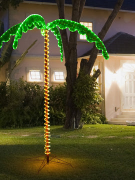 7 Feet LED Pre-lit Palm Tree Decor with Light Rope