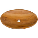 23.5 Inch x 16 Inch Teak Wood Washbasin with Drainage Hole