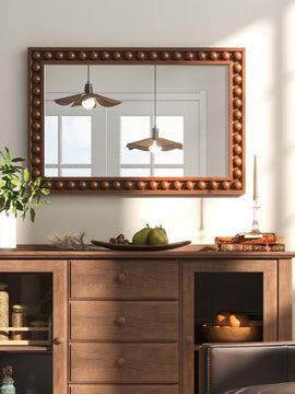 24 x 36 Inches Rustic Wall Mirror with Solid Wood Frame for Living Room Bedroom