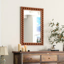 24 x 36 Inches Rustic Wall Mirror with Solid Wood Frame for Living Room Bedroom