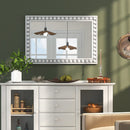 24 x 36 Inches Rustic Wall Mirror with Solid Wood Frame for Living Room Bedroom