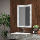 24 x 36 Inches Rustic Wall Mirror with Solid Wood Frame for Living Room Bedroom