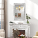24 x 36 Inches Rustic Wall Mirror with Solid Wood Frame for Living Room Bedroom