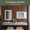 24 x 36 Inches Rustic Wall Mirror with Solid Wood Frame for Living Room Bedroom