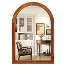 24 Inch x 35 Inch Arched Wall Mirror with Solid Acacia Wood Frame