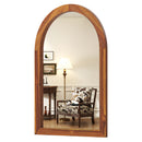 24 Inch x 35 Inch Arched Wall Mirror with Solid Acacia Wood Frame