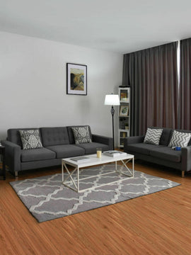 2 Table Lamps 1 Floor Lamp Set with Fabric Shades