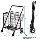 Heavy Duty Folding Utility Shopping Double Cart
