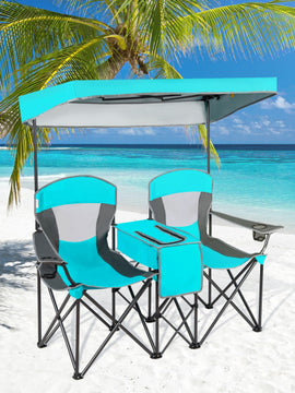 Portable Folding Camping Canopy Chairs with Cup Holder
