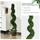 2 Pieces 4 Feet Artificial DÃ©cor Green Boxwood Spiral Tree Set