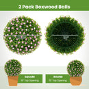 2 Pieces 15.7 Inch Artificial Boxwood Topiary Ball Tree Set