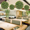 2 Pieces 15.7 Inch Artificial Boxwood Topiary Ball Tree Set