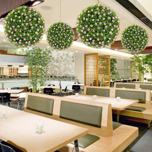 2 Pieces 15.7 Inch Artificial Boxwood Topiary Ball Tree Set