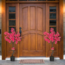 2 Pack 41 Inch Artificial Plum Blossom Tree Fake Floral Plant with 92 Flowers