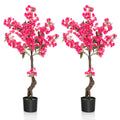2 Pack 41 Inch Artificial Plum Blossom Tree Fake Floral Plant with 92 Flowers