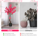 2 Pack 41 Inch Artificial Plum Blossom Tree Fake Floral Plant with 92 Flowers