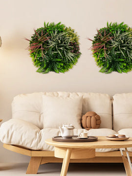 2 Pack Square Framed Artificial Foliage Wall Art